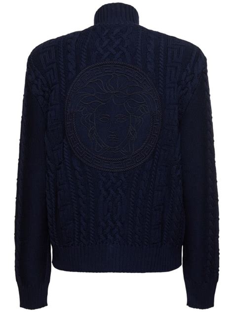 maglione lana con medusa versace|Maglia Medusa in misto lana con spugna .